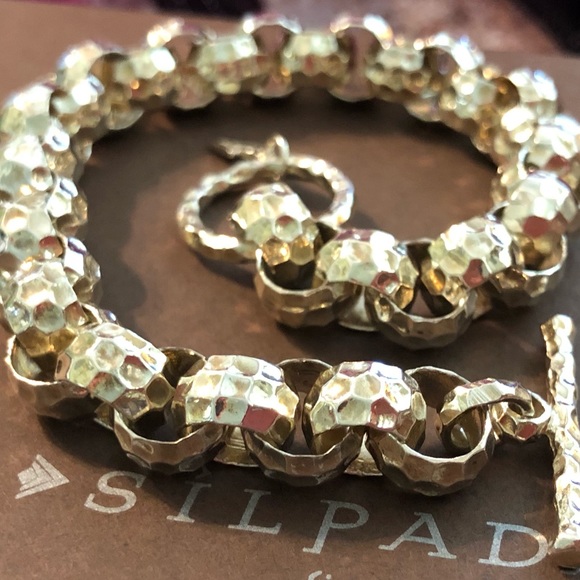 Silpada Hammered Link Sterling Silver Bracelet B1610 - Picture 11 of 15
